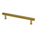 Alexander and Wilks - Crispin Knurled T-bar Cupboard Pull Handle - Satin Brass PVD - 160mm - AW809-160-SBPVD - Choice Handles