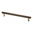 Alexander and Wilks - Crispin Knurled T-bar Cupboard Pull Handle - Antique Brass - 224mm - AW809-224-AB - Choice Handles