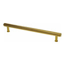 Alexander and Wilks - Crispin Knurled T-bar Cupboard Pull Handle - Satin Brass PVD - 224mm - AW809-224-SBPVD - Choice Handles