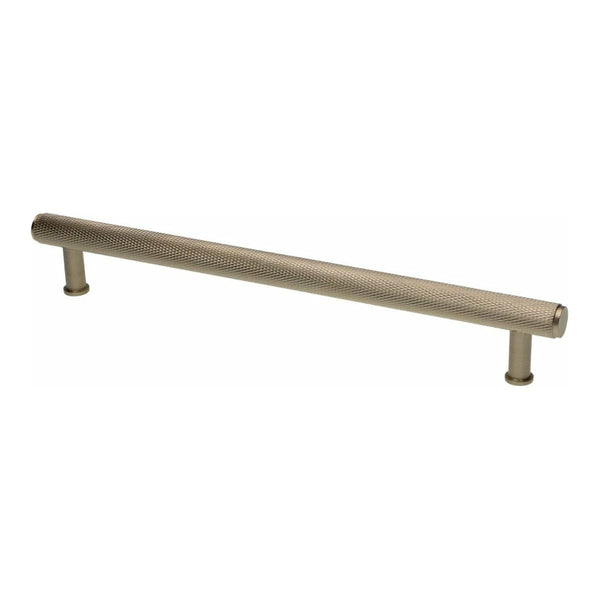 Alexander and Wilks - Crispin Knurled T-bar Cupboard Pull Handle - Satin Nickel PVD - 224mm - AW809-224-SNPVD - Choice Handles