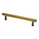 Alexander and Wilks - Crispin Dual Finish Knurled T-bar Cupboard Pull Handle - Satin Brass and Black - Centres 160mm - AW809-160-SBPVD/BLPVD - Choice Handles