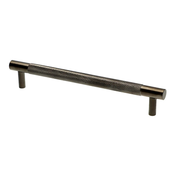 Alexander & Wilks - Brunel Knurled T-Bar Cupboard Handle - Stainless Black Finish - Centres 160mm - AW810-160-BLPVD - Choice Handles