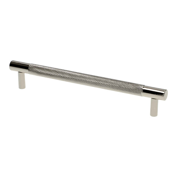 Alexander & Wilks - Brunel Knurled T-Bar Cupboard Handle - Polished Nickel PVD - Centres 160mm - AW810-160-PNPVD - Choice Handles