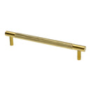 Alexander & Wilks - Brunel Knurled T-Bar Cupboard Handle - Stainless Satin Brass - Centres 160mm - AW810-160-SBPVD - Choice Handles