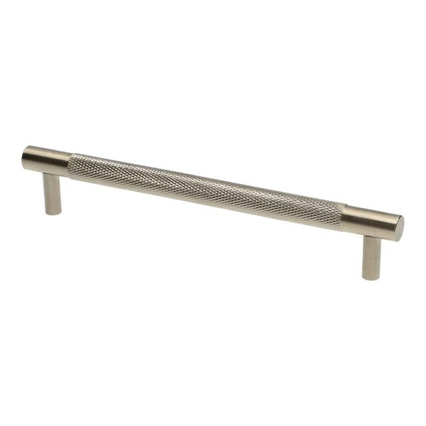 Alexander & Wilks - Brunel Knurled T-Bar Cupboard Handle - Satin Nickel PVD - Centres 160mm - AW810-160-SNPVD - Choice Handles