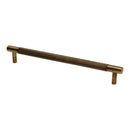 Alexander & Wilks - Brunel Knurled T-Bar Cupboard Handle - Antique Brass - Centres 192mm - AW810-192-AB - Choice Handles