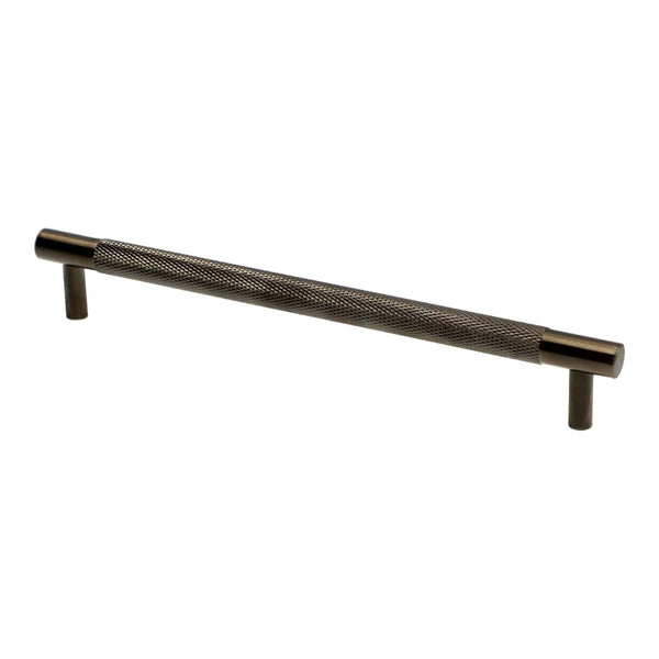 Alexander & Wilks - Brunel Knurled T-Bar Cupboard Handle - Stainless Black Finish - Centres 192mm - AW810-192-BLPVD - Choice Handles