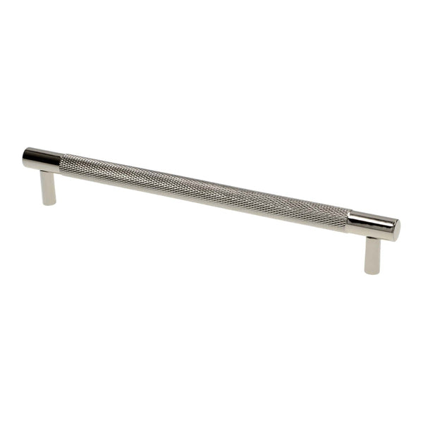 Alexander & Wilks - Brunel Knurled T-Bar Cupboard Handle - Polished Nickel PVD - Centres 192mm - AW810-192-PNPVD - Choice Handles