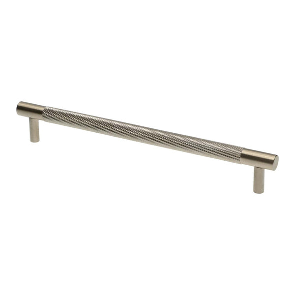 Alexander & Wilks - Brunel Knurled T-Bar Cupboard Handle - Satin Nickel PVD  Centres 192mm - AW810-192-SNPVD - Choice Handles
