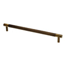 Alexander & Wilks - Brunel Knurled T-Bar Cupboard Handle - Antique Brass - Centres 224mm - AW810-224-AB - Choice Handles