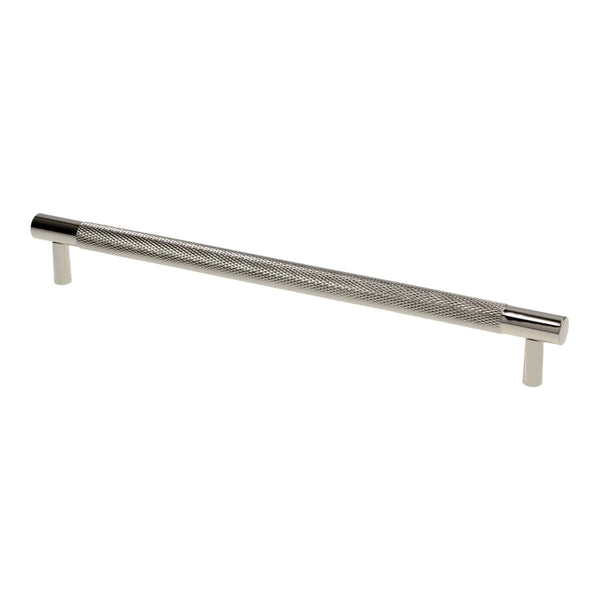 Alexander & Wilks - Brunel Knurled T-Bar Cupboard Handle - Polished Nickel PVD - Centres 224mm - AW810-224-PNPVD - Choice Handles