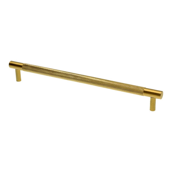 Alexander & Wilks - Brunel Knurled T-Bar Cupboard Handle - Stainless Satin Brass - Centres 224mm - AW810-224-SBPVD - Choice Handles