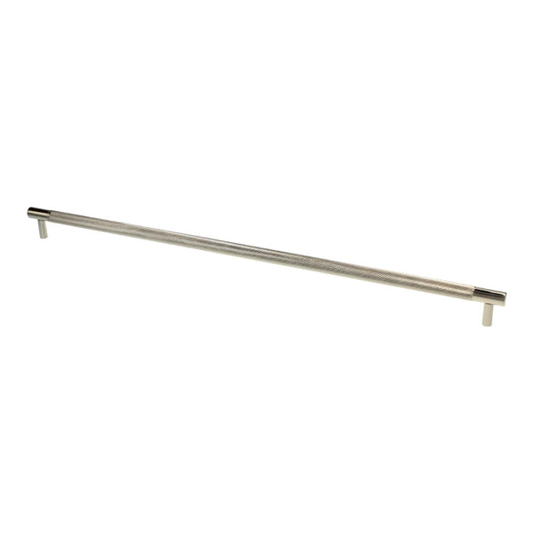 Alexander & Wilks - Brunel Knurled T-Bar Cupboard Handle - Polished Nickel PVD - Centres 448mm - AW810-160-BLPVD - Choice Handles