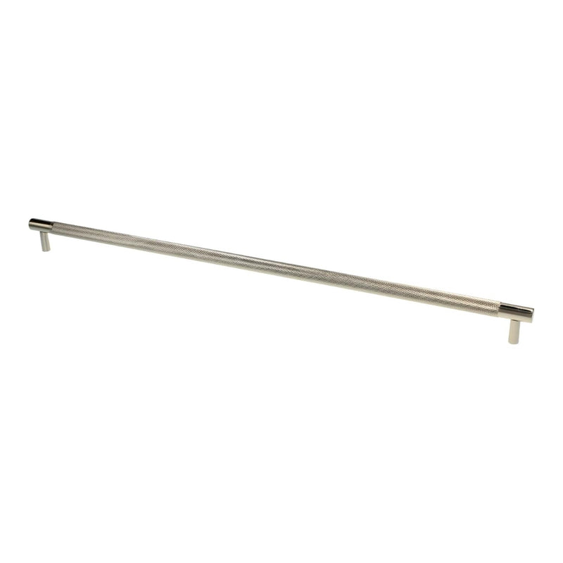 Alexander & Wilks - Brunel Knurled T-Bar Cupboard Handle - Polished Nickel PVD - Centres 448mm - AW810-160-BLPVD - Choice Handles