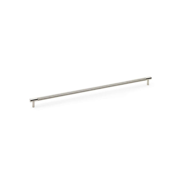 Alexander & Wilks - Brunel Knurled T-Bar Cupboard Handle - Polished Nickel - Centres 448mm - AW810-448-PN - Choice Handles