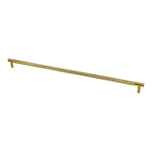Alexander & Wilks - Brunel Knurled T-Bar Cupboard Handle - Stainless Satin Brass - Centres 448mm - AW810-160-SNPVD - Choice Handles