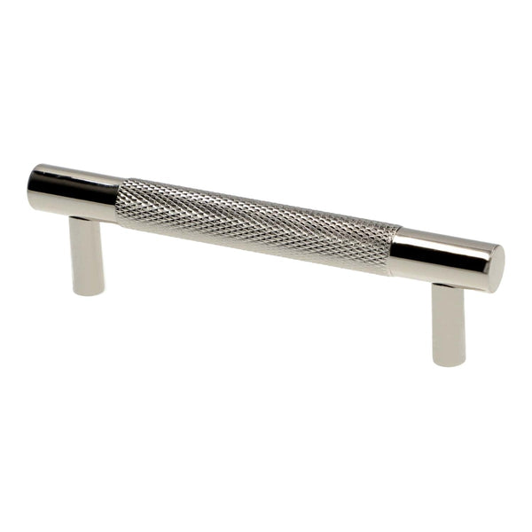 Alexander & Wilks - Brunel Knurled T-Bar Cupboard Handle - Polished Nickel PVD - Centres 96mm - AW810-96-PNPVD - Choice Handles