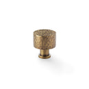 Alexander and Wilks Leila Hammered Cupboard Knob - Antique Brass - 30mm - AW816-30-AB - Choice Handles