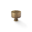 Alexander and Wilks Leila Hammered Cupboard Knob - Antique Brass - 35mm - AW816-35-AB - Choice Handles
