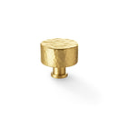 Alexander and Wilks Leila Hammered Cupboard Knob - Satin Brass - 35mm - AW816-35-SB - Choice Handles