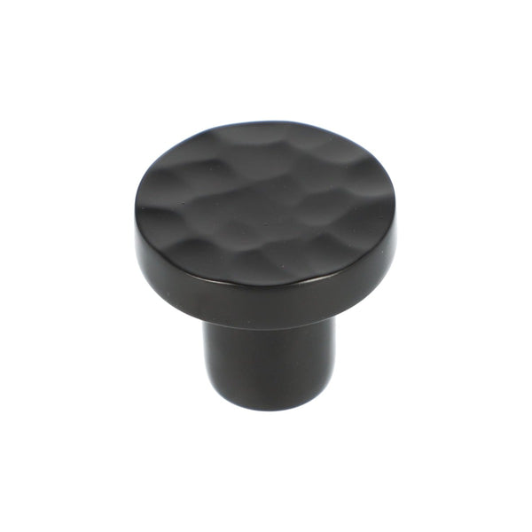 Alexander and Wilks - Hanover Hammered Cupboard Knob - Black - 30mm - AW820-30-BL - Choice Handles