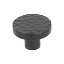 Alexander and Wilks - Hanover Hammered Cupboard Knob - Black - 38mm - AW820-38-BL - Choice Handles
