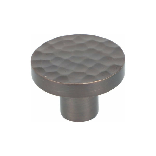 Alexander and Wilks - Hanover Hammered Cupboard Knob - Dark Bronze - 38mm - AW820-38-DBZ - Choice Handles