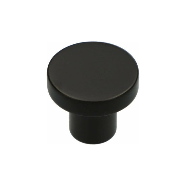 Alexander and Wilks Hanover Plain Cupboard Knob - Black - Knob 30mm - AW821-30-BL - Choice Handles