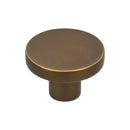 Alexander and Wilks Hanover Plain Cupboard Knob - Antique Brass - Knob 38mm - AW821-38-AB - Choice Handles