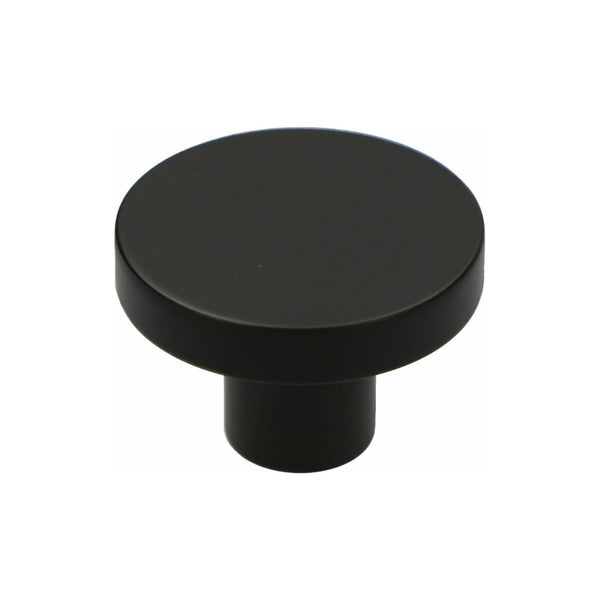 Alexander and Wilks Hanover Plain Cupboard Knob - Black - Knob 38mm - AW821-38-BL - Choice Handles