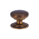 Alexander and Wilks - Waltz Round Cupboard Knob on Stepped Rose - Antique Brass - Knob 25mm - AW825-25-AB - Choice Handles
