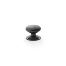 Alexander and Wilks - Waltz Round Cupboard Knob on Stepped Rose - Black - Knob 25mm - AW825-25-BL - Choice Handles