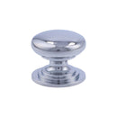Alexander and Wilks - Waltz Round Cupboard Knob on Stepped Rose - Polished Chrome - Knob 25mm - AW825-25-PC - Choice Handles