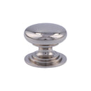 Alexander and Wilks - Waltz Round Cupboard Knob on Stepped Rose - Polished Nickel - Knob 25mm - AW825-25-PN - Choice Handles