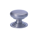 Alexander and Wilks - Waltz Round Cupboard Knob on Stepped Rose - Satin Chrome - Knob 25mm - AW825-25-SC - Choice Handles