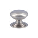 Alexander and Wilks - Waltz Round Cupboard Knob on Stepped Rose - Satin Nickel - Knob 25mm - AW825-25-SN - Choice Handles