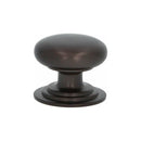Alexander and Wilks - Waltz Round Cupboard Knob on Stepped Rose - Dark Bronze - Knob 32mm - AW825-32-DBZ - Choice Handles