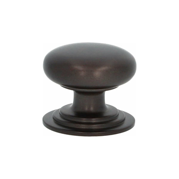 Alexander and Wilks - Waltz Round Cupboard Knob on Stepped Rose - Dark Bronze - Knob 32mm - AW825-32-DBZ - Choice Handles