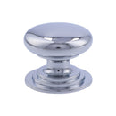 Alexander and Wilks - Waltz Round Cupboard Knob on Stepped Rose - Polished Chrome - Knob 38mm - AW825-38-PC - Choice Handles