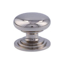 Alexander and Wilks - Waltz Round Cupboard Knob on Stepped Rose - Polished Nickel - Knob 38mm - AW825-38-PN - Choice Handles