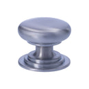 Alexander and Wilks - Waltz Round Cupboard Knob on Stepped Rose - Satin Chrome - Knob 38mm - AW825-38-SC - Choice Handles