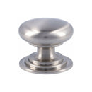 Alexander and Wilks - Waltz Round Cupboard Knob on Stepped Rose - Satin Nickel - Knob 38mm - AW825-38-SN - Choice Handles
