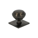 Alexander and Wilks - Quantock Cupboard Knob on Square Plate - Black - 34mm - AW826-34-BLPVD - Choice Handles