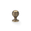 Alexander and Wilks - Caesar Cupboard Knob on Round Rose - Antique Brass - 25mm - AW832-25-AB - Choice Handles