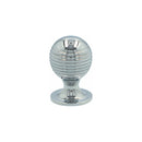 Alexander and Wilks - Caesar Cupboard Knob on Round Rose - Polished Chrome - 25mm - AW832-25-PC - Choice Handles