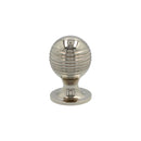 Alexander and Wilks - Caesar Cupboard Knob on Round Rose - Polished Nickel - 25mm - AW832-25-PN - Choice Handles