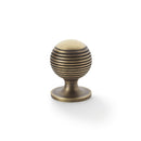 Alexander and Wilks - Caesar Cupboard Knob on Round Rose - Antique Brass - 32mm - AW832-32-AB - Choice Handles