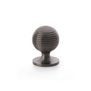 Alexander and Wilks - Caesar Cupboard Knob on Round Rose - Dark Bronze PVD - 32mm - AW832-32-DBZPVD - Choice Handles
