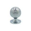 Alexander and Wilks - Caesar Cupboard Knob on Round Rose - Polished Chrome - 32mm - AW832-32-PC - Choice Handles