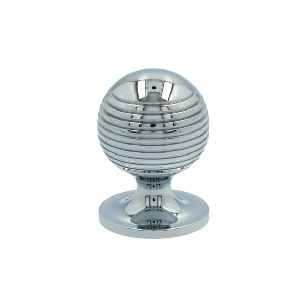 Alexander and Wilks - Caesar Cupboard Knob on Round Rose - Polished Chrome - 32mm - AW832-32-PC - Choice Handles
